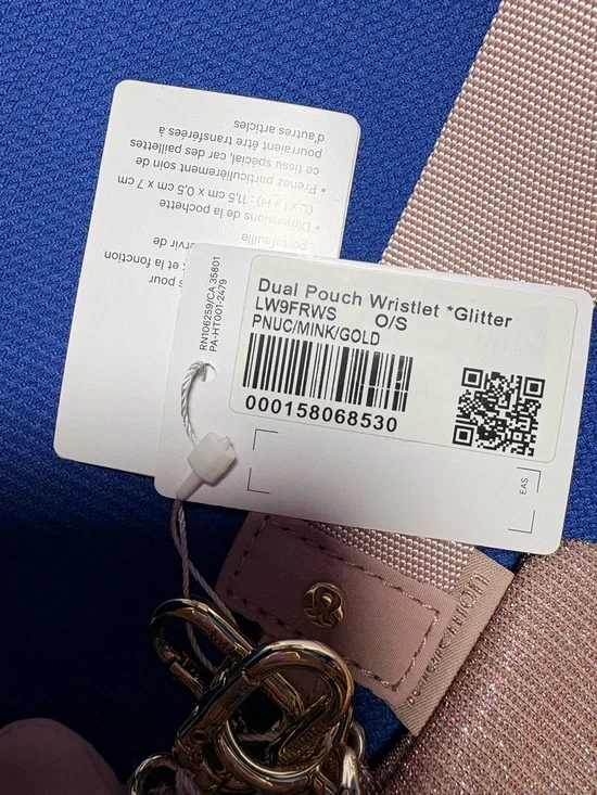 Lululemon Dual Pouch Wristlet limited edition Glitter Pink Champagne Mink Berry - Picture 3 of 7